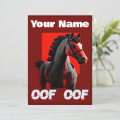 Oof Roblox Funny Meme Red Horse Kaart (Staand voorkant)