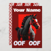 Oof Roblox Funny Meme Red Horse Kaart (Voorkant / Achterkant)