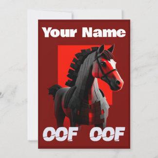 Oof Roblox Funny Meme Red Horse Kaart