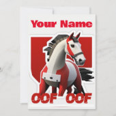 Oof Roblox Funny Meme Red White Horse Kaart (Voorkant)