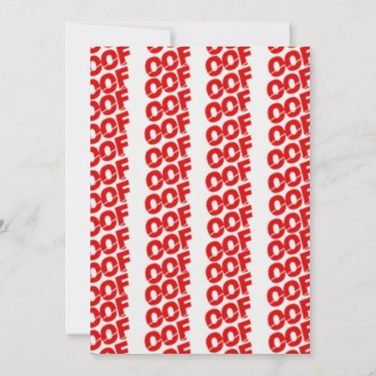 Oof Roblox Funny Meme Red White Horse Kaart (Achterkant)