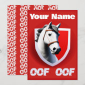 Oof Roblox Funny Meme Red White Horse Kaart (Voorkant / Achterkant)