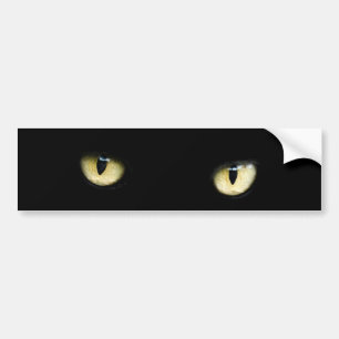 oog-218185 de zwarte die van de ogen   kat gele bumpersticker