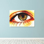 Oog 36x24 (90x60cm) waccna canvas afdruk (Insitu (Houten vloer))