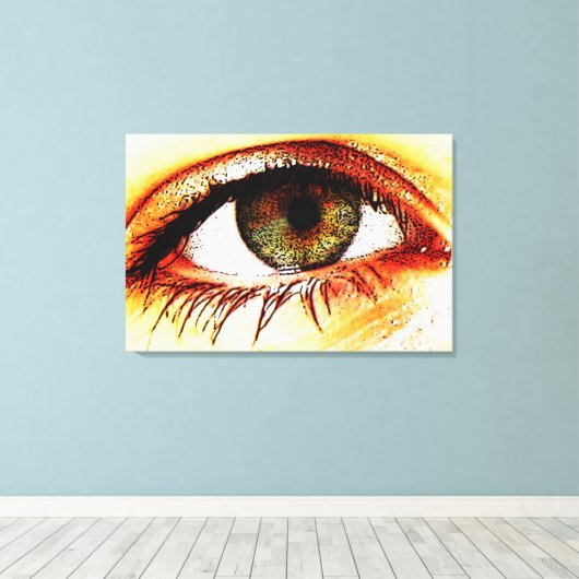 Oog 36x24 (90x60cm) waccna canvas afdruk (Insitu (Houten vloer))