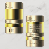 Oog 3D Gold Yellow Bin met grafische Initialen Visitekaartje (Voorkant / Achterkant)