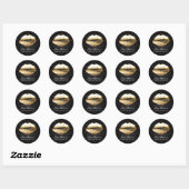 Oog 3D zwarte gouden lippen maken artiest Ronde Sticker (Vel)
