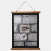 "Oog achter de muur" Hangend Wandkleed (Voorkant)