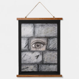 "Oog achter de muur" Hangend Wandkleed