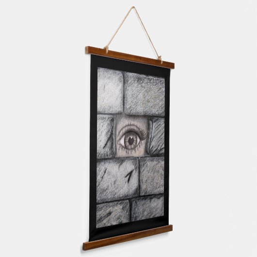 "Oog achter de muur" Hangend Wandkleed (Gebogen)