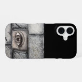 "Oog achter de muur" iPhone 16 Hoesje (Achterkant horizontaal)