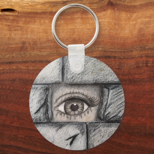 "Oog achter de muur" Sleutelhanger (Achterkant)