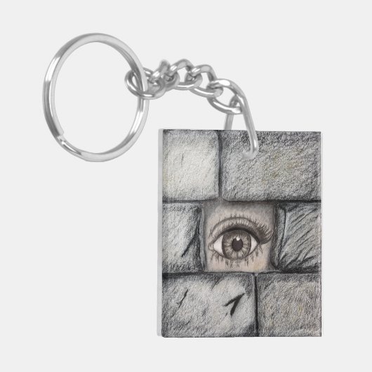 "Oog achter de muur" Sleutelhanger (Voorkant Links)