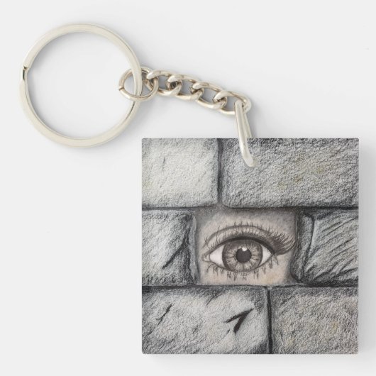 "Oog achter de muur" Sleutelhanger (Voorkant)