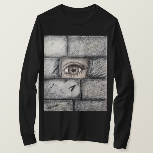 'Oog achter muur' T-shirt (Design voorkant)