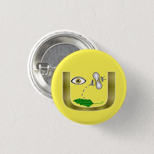 Oog-bijenleder in U Ronde Button 3,2 Cm (Voorkant /achterkant)