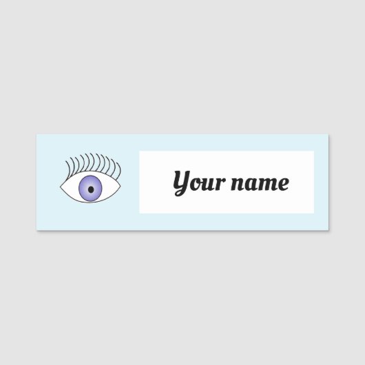 Oog blauw naamplaatje (Voorkant)