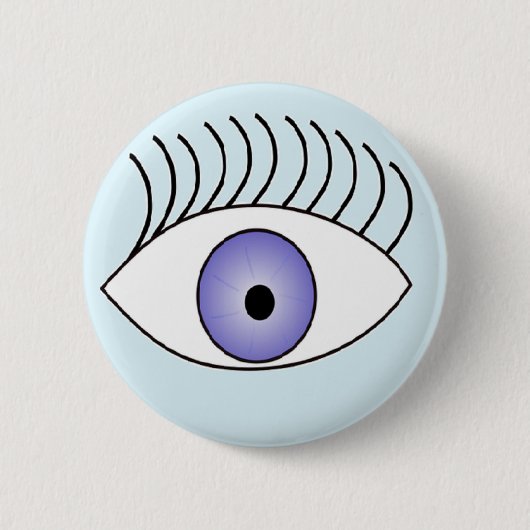 Oog blauw ronde button 5,7 cm (Voorkant)