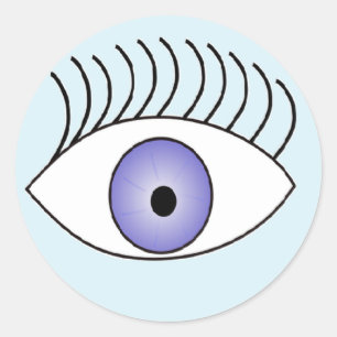 Oog blauw ronde sticker
