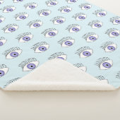 Oog blauw sherpa deken (3/4)