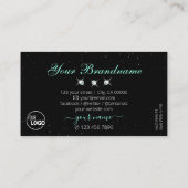 Oog Blauwgroen zwarte sparende juwelen vangen met Visitekaartje (Achterkant)