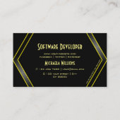 Oog Catcher Black en Yellow Flashin met Logo Cool Visitekaartje (Achterkant)