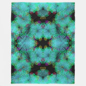 Oog catcher! Fractal bloemen in koele kleuren - Fleece Deken (Voorkant)