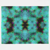 Oog catcher! Fractal bloemen in koele kleuren - Fleece Deken (Voorkant (Horizontaal))