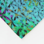 Oog catcher! Fractal bloemen in koele kleuren - Fleece Deken (Hoek)
