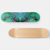 Oog catcher! Fractal bloemen in koele kleuren - Persoonlijk Skateboard (Horizontaal)