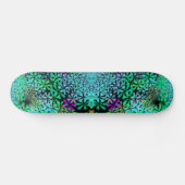 Oog catcher! Fractal bloemen in koele kleuren - Persoonlijk Skateboard (Horizontaal)