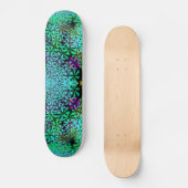 Oog catcher! Fractal bloemen in koele kleuren - Persoonlijk Skateboard (Voorkant)