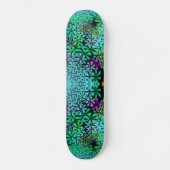 Oog catcher! Fractal bloemen in koele kleuren - Persoonlijk Skateboard (Voorkant)