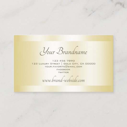 Oog Catching Gold Effect Professional en stijlvol Visitekaartje (Achterkant)