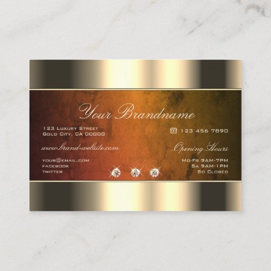 Oog Catching Gold met Oranje marmer en diamant Visitekaartje (Achterkant)