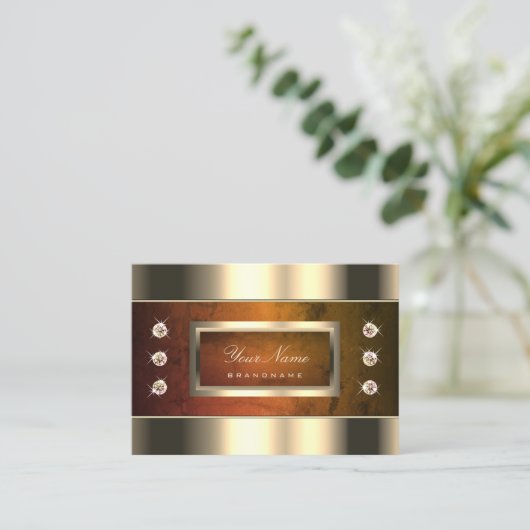 Oog Catching Gold met Oranje marmer en diamant Visitekaartje (Staand voorkant)