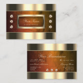 Oog Catching Gold met Oranje marmer en diamant Visitekaartje (Voorkant / Achterkant)