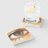 Oog coastercan stenen onderzetter (Zijkant)