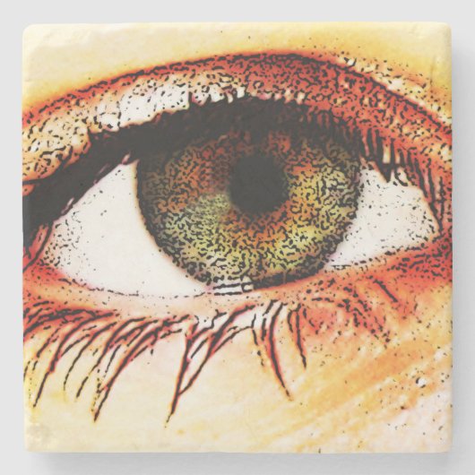 Oog coastercan stenen onderzetter (Voorkant)