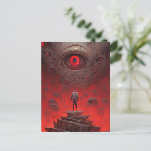 Oog Creatures Surreal Horror Art Briefkaart (Staand voorkant)