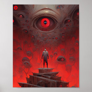 Oog Creatures Surreal Horror Art Poster