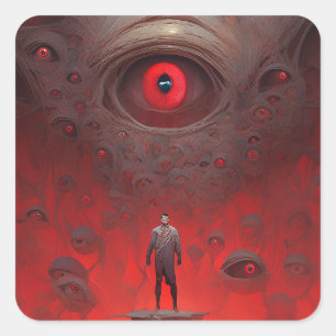 Oog Creatures Surreal Horror Art Vierkante Sticker