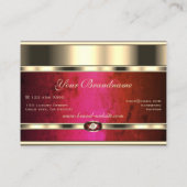 Oog die Golden vangt met rode marmer en diamanten Visitekaartje (Achterkant)