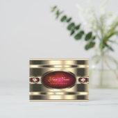 Oog die Golden vangt met rode marmer en diamanten Visitekaartje (Staand voorkant)