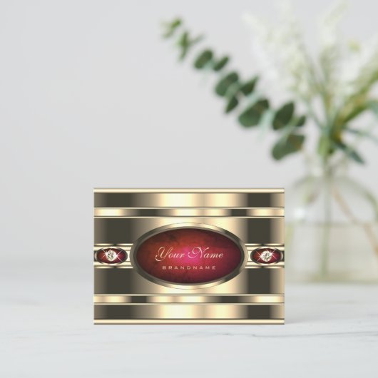 Oog die Golden vangt met rode marmer en diamanten Visitekaartje (Staand voorkant)