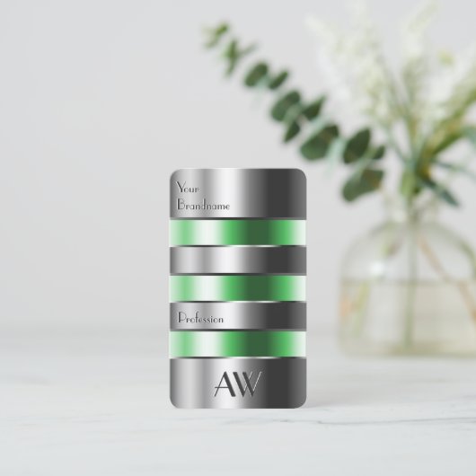 Oog die zilver groen vangt kan met Initialen kijke Visitekaartje (Staand voorkant)