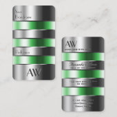 Oog die zilver groen vangt kan met Initialen kijke Visitekaartje (Voorkant / Achterkant)