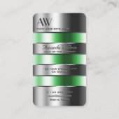 Oog die zilver groen vangt kan met Initialen kijke Visitekaartje (Achterkant)