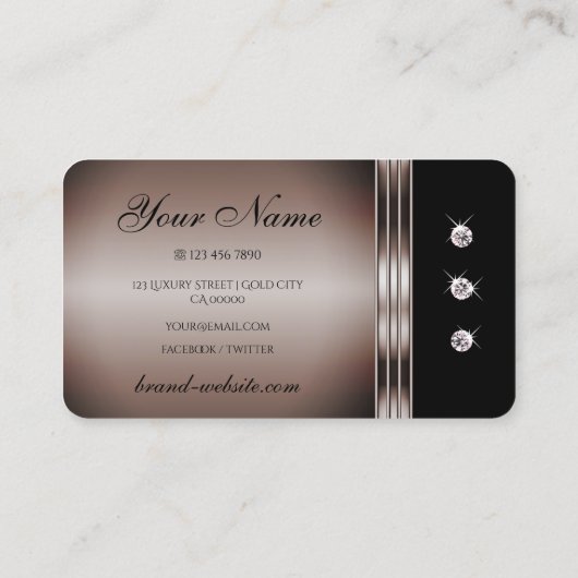 Oog donker Roos Gold Black zwarte neushoorns Visitekaartje (Achterkant)