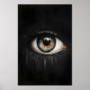 Oog donkere print, sombere leerling gotische afdru poster